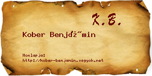 Kober Benjámin névjegykártya