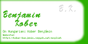 benjamin kober business card